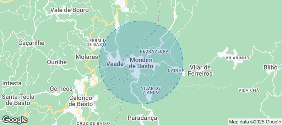 Map of Airbnb listings in Mondim de Basto