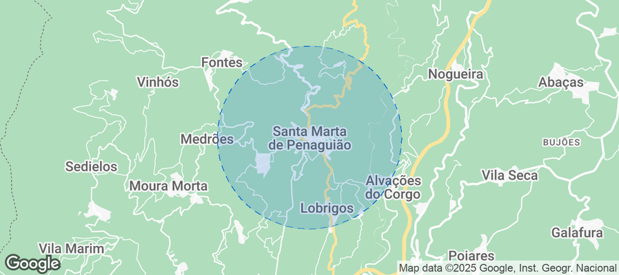 Map of Airbnb listings in Santa Marta de Penaguião