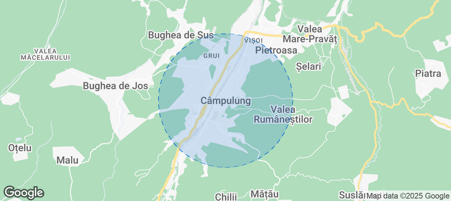 Map of Airbnb listings in Câmpulung
