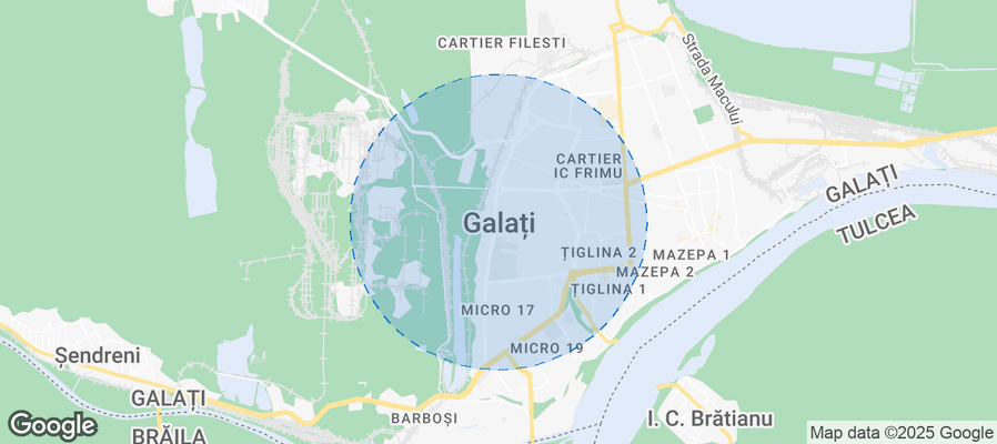 Galați Airbnb map
