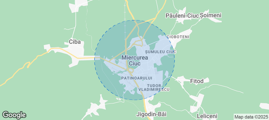 Map of Airbnb listings in Miercurea Ciuc