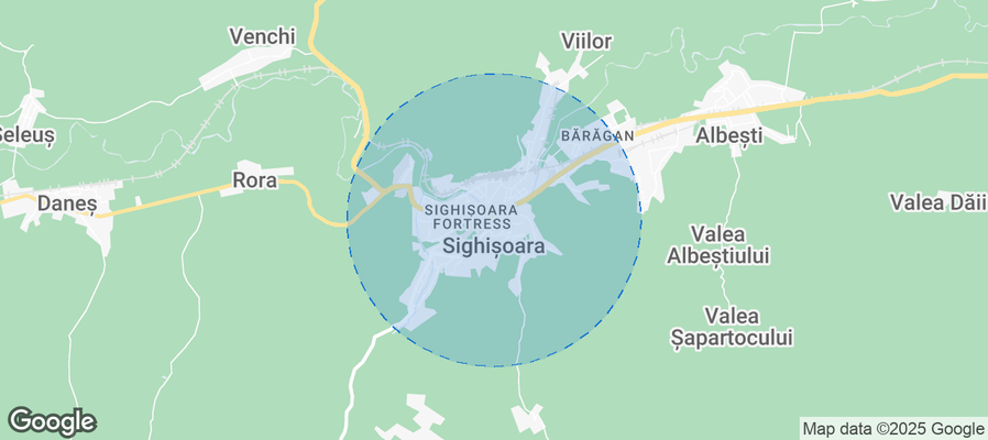 Map of Airbnb listings in Sighișoara