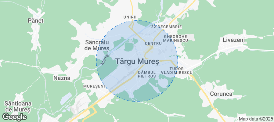 Map of Airbnb listings in Târgu Mureș