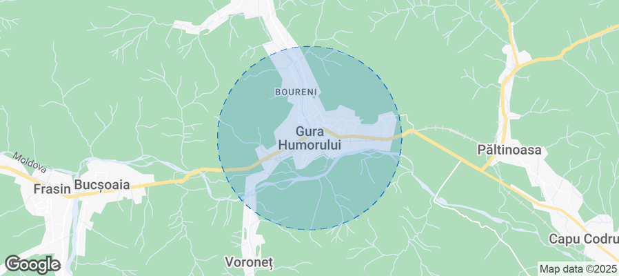Map of Airbnb listings in Gura Humorului