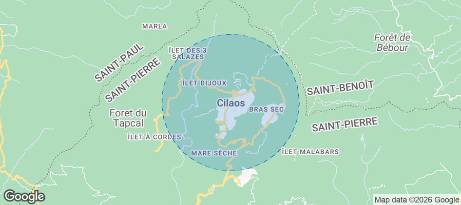 Cilaos Airbnb map