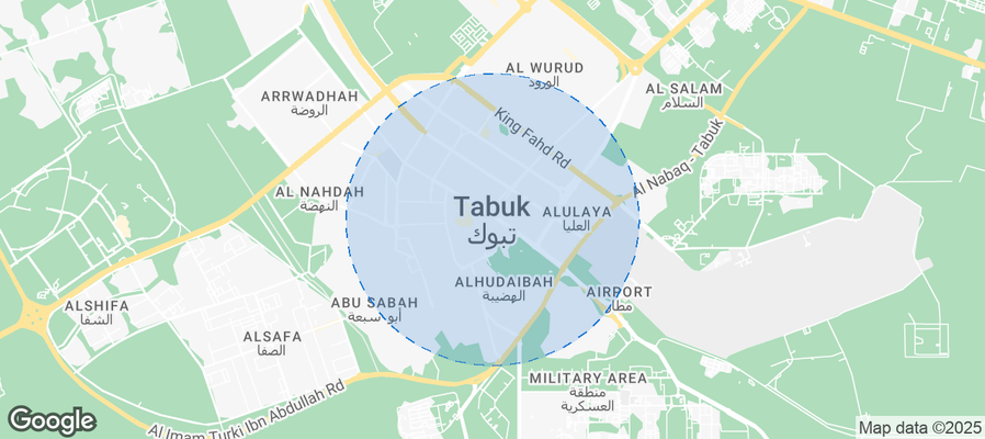 Map of Airbnb listings in Tabuk