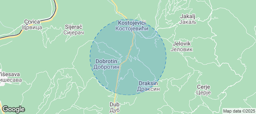 Map of Airbnb listings in Bajina Basta Municipality