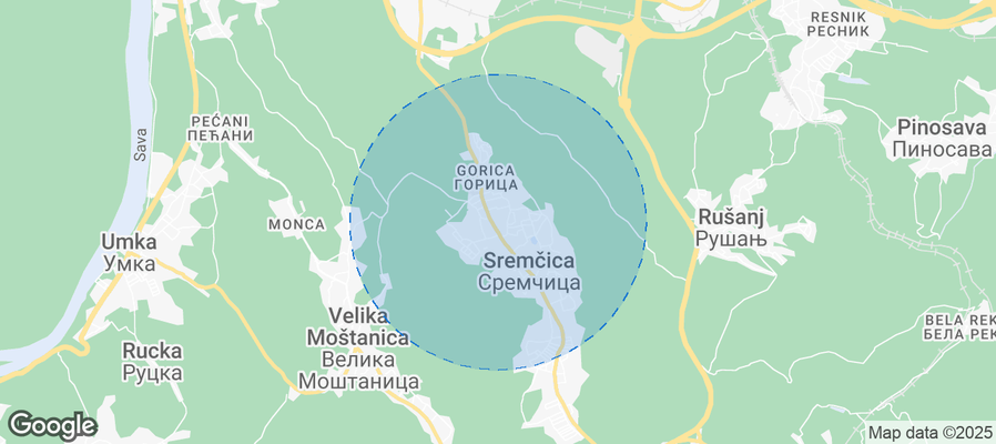 Map of Airbnb listings in Cukarica Urban Municipality