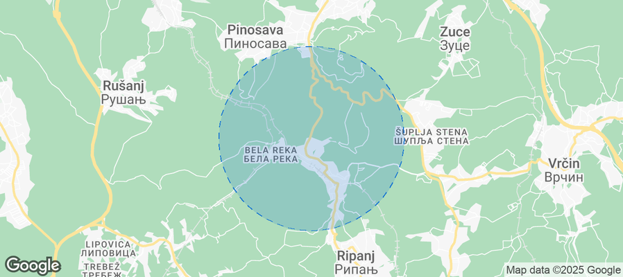 Map of Airbnb listings in Vozdovac Urban Municipality