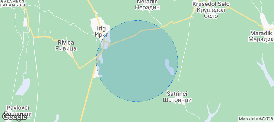 Map of Airbnb listings in Irig Municipality