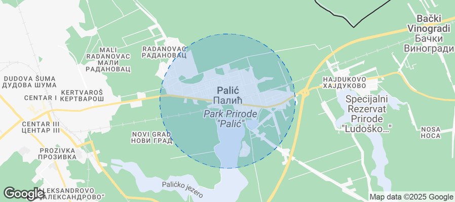 Map of Airbnb listings in Palić