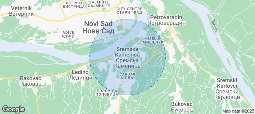 Map of Airbnb listings in Sremska Kamenica