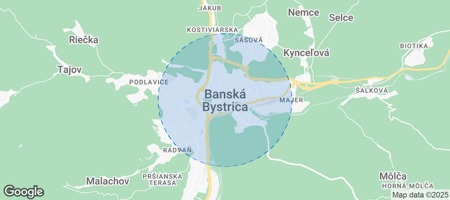 Map of Airbnb listings in District of Banská Bystrica