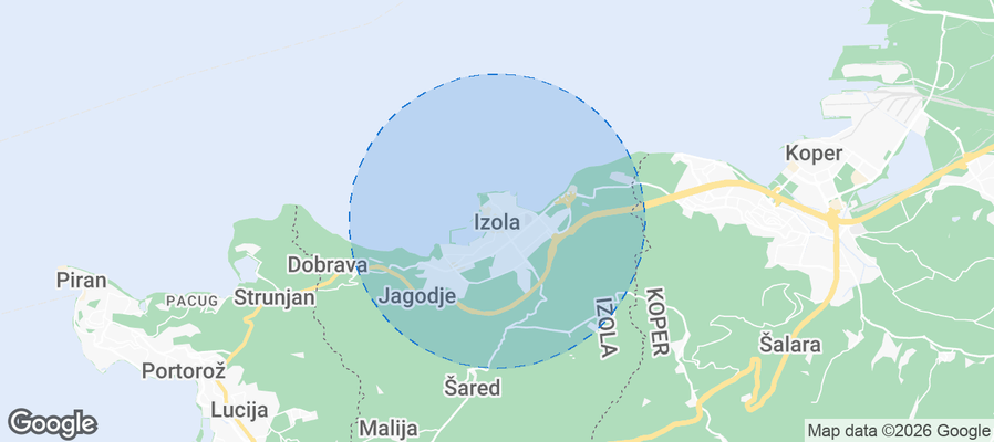 Izola Airbnb map