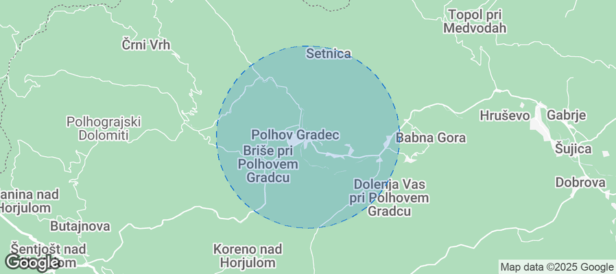 Map of Airbnb listings in Dobrova-Polhov Gradec
