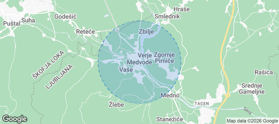 Medvode Airbnb map