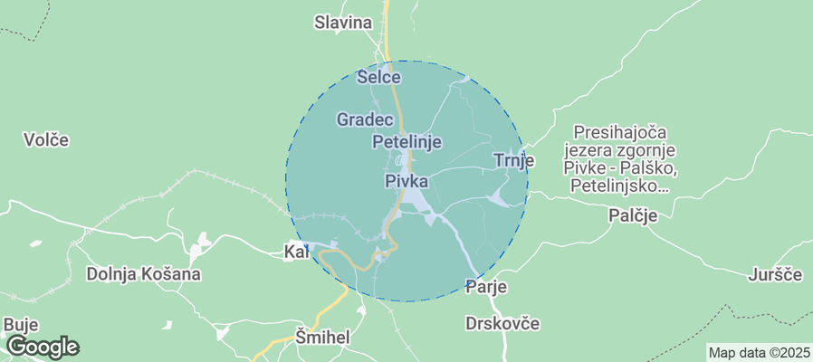 Pivka Airbnb map