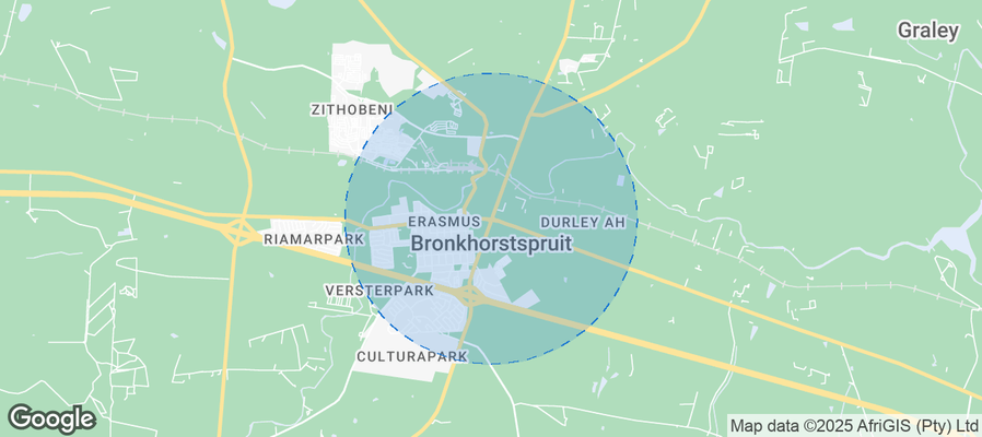 Map of Airbnb listings in Bronkhorstspruit