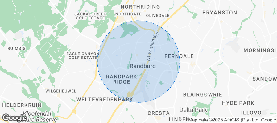 Map of Airbnb listings in Randburg