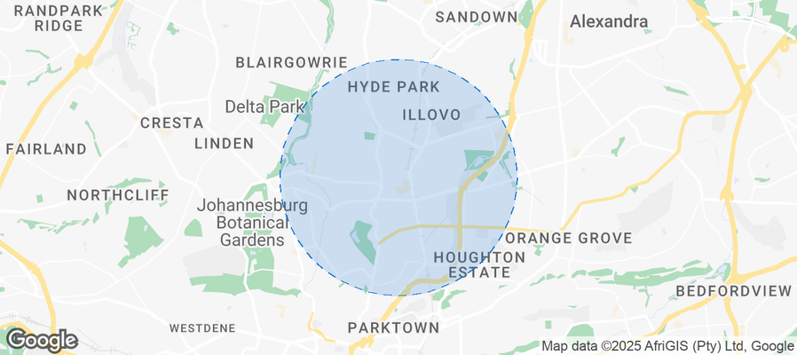 Map of Airbnb listings in Rosebank