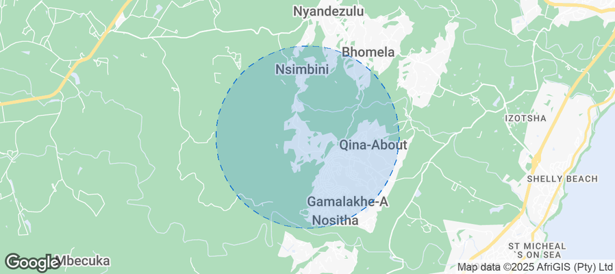 Map of Airbnb listings in Hibiscus Coast Local Municipality