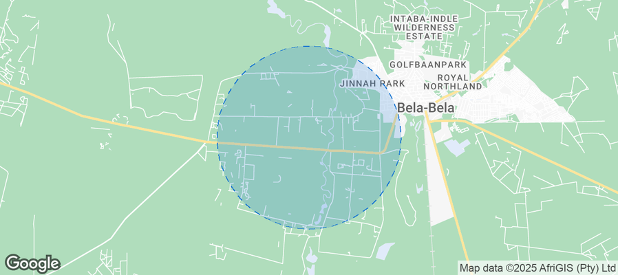 Map of Airbnb listings in Bela Bela Local Municipality