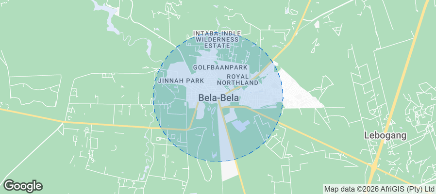Map of Airbnb listings in Bela-Bela
