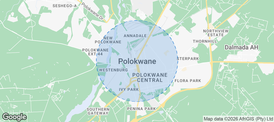 Map of Airbnb listings in Polokwane