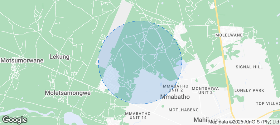 Map of Airbnb listings in Mahikeng Local Municipality