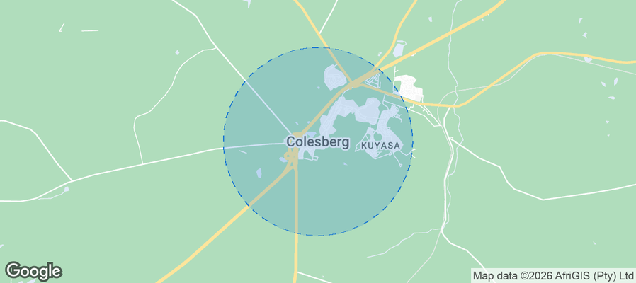 Map of Airbnb listings in Colesberg