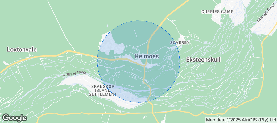 Map of Airbnb listings in Kai !Garib Local Municipality