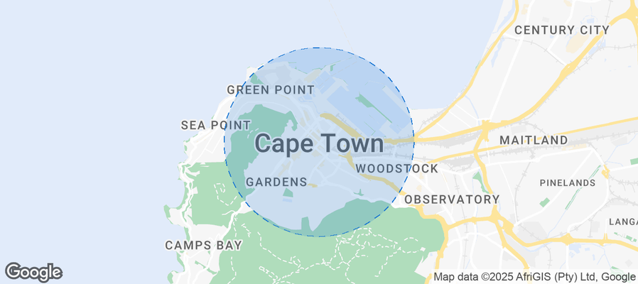 Map of Airbnb listings in Cape Town