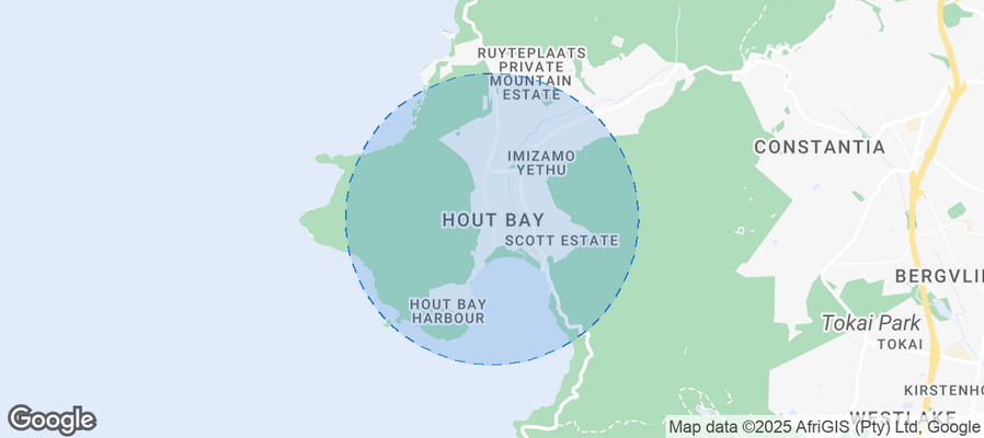 Map of Airbnb listings in Hout Bay