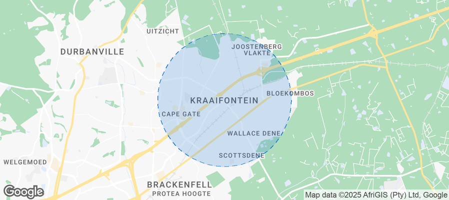 Map of Airbnb listings in Kraaifontein