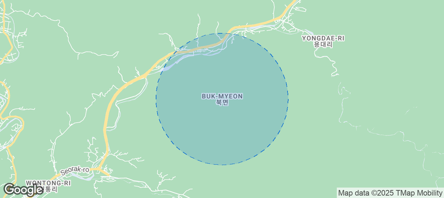 Map of Airbnb listings in Buk-myeon
