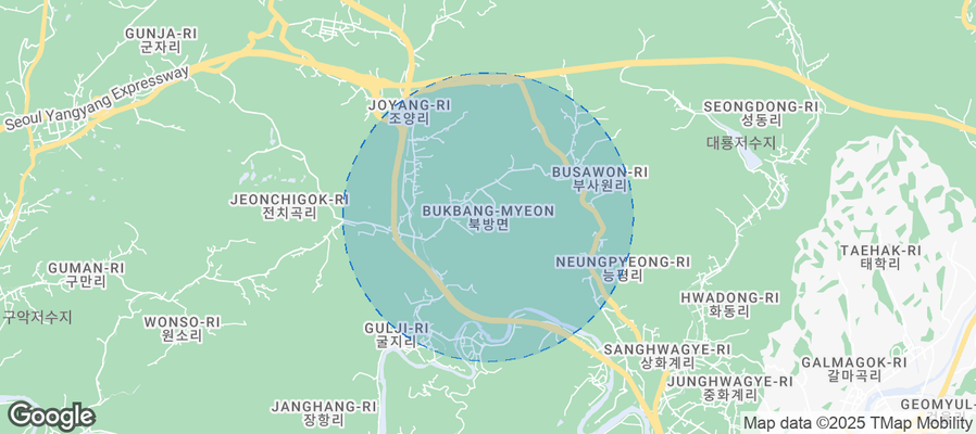Map of Airbnb listings in Bukbang-myeon