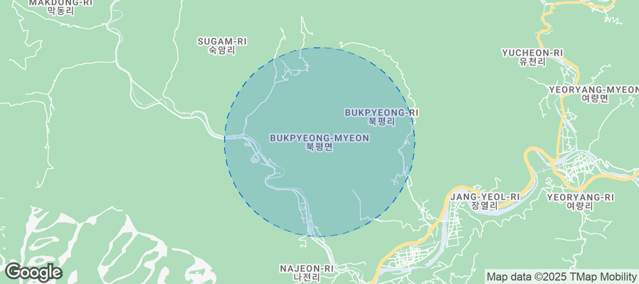 Map of Airbnb listings in Bukpyeong-myeon