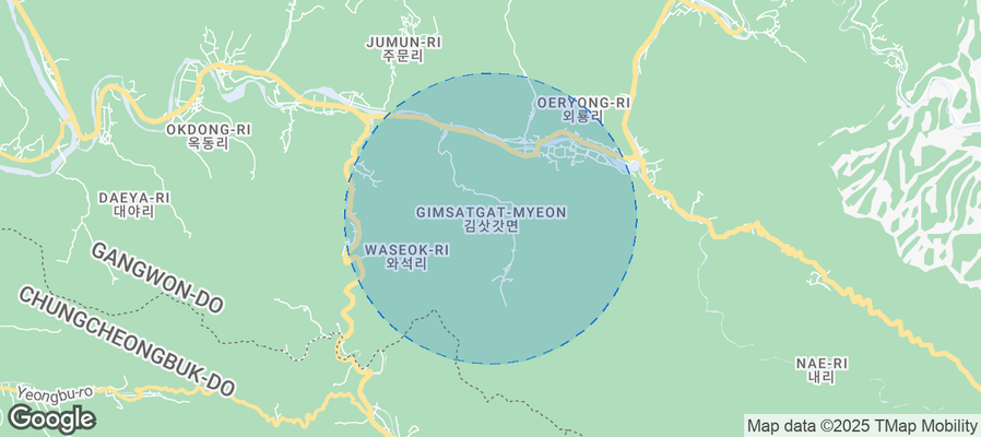 Map of Airbnb listings in Gimsatgat-myeon