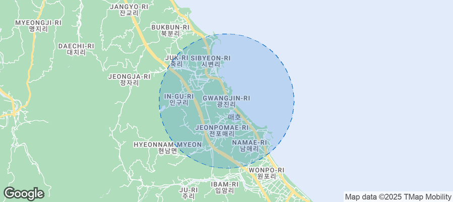 Map of Airbnb listings in Gwangjin-ri
