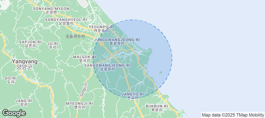 Map of Airbnb listings in Hagwangjeong-ri