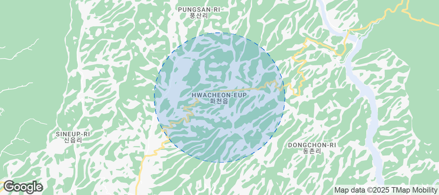 Map of Airbnb listings in Hwacheon-eup