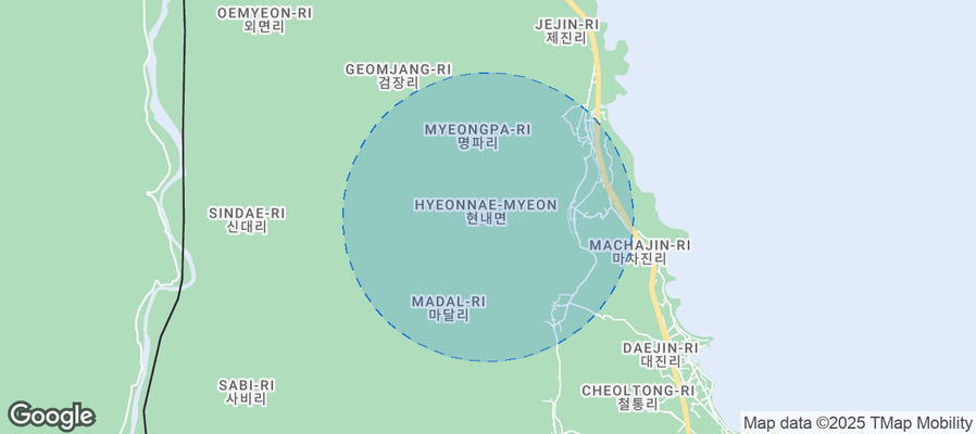 Map of Airbnb listings in Hyeonnae-myeon