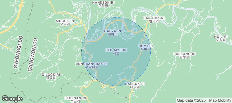 Map of Airbnb listings in Seo-myeon
