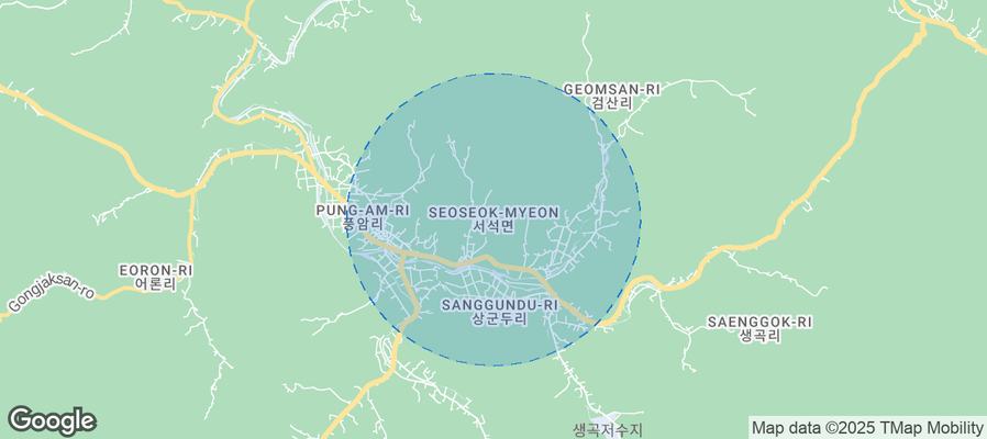 Map of Airbnb listings in Seoseok-myeon
