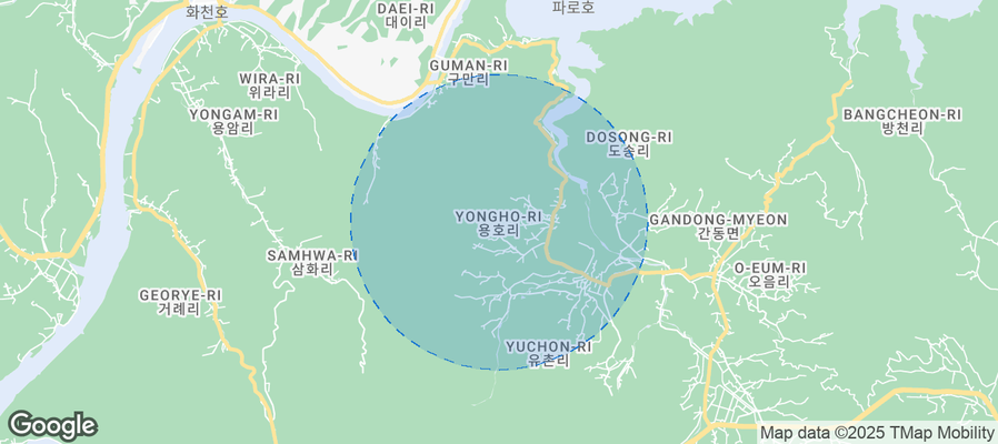 Map of Airbnb listings in Yongho-ri