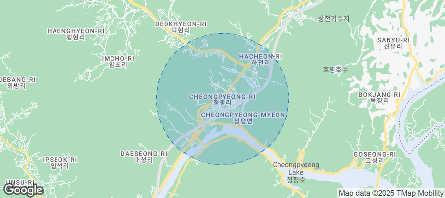 Map of Airbnb listings in Cheongpyeong-ri