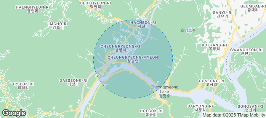 Map of Airbnb listings in Cheongpyeong