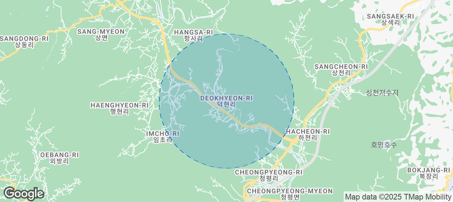 Map of Airbnb listings in Deokhyeon-ri