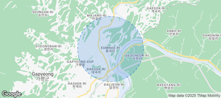 Map of Airbnb listings in Eumnae-ri
