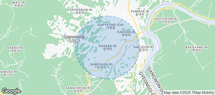 Map of Airbnb listings in Hasaek-ri